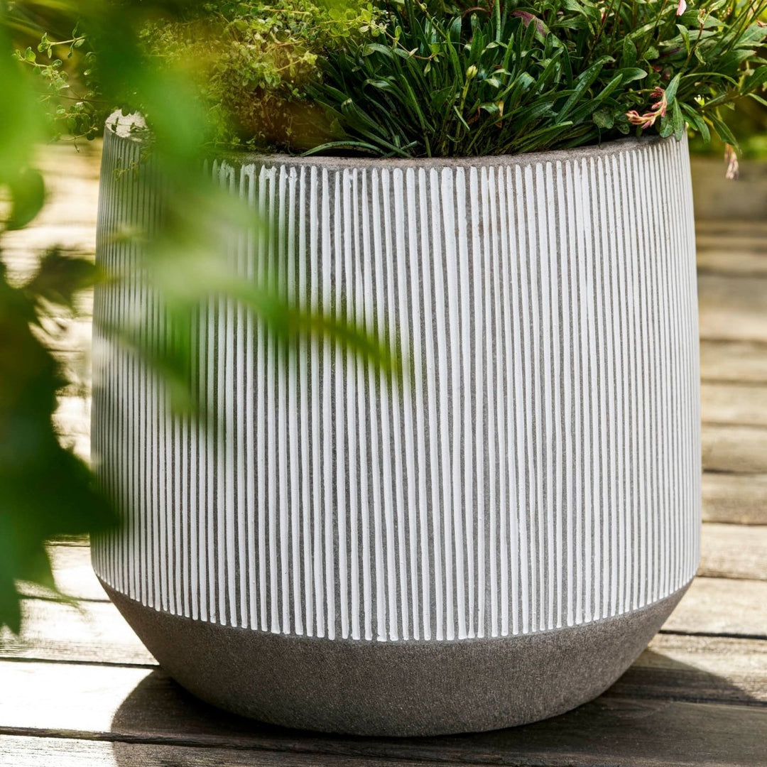 Winslowe Ficonstone White Stripe Planter3 - Duck Barn Interiors
