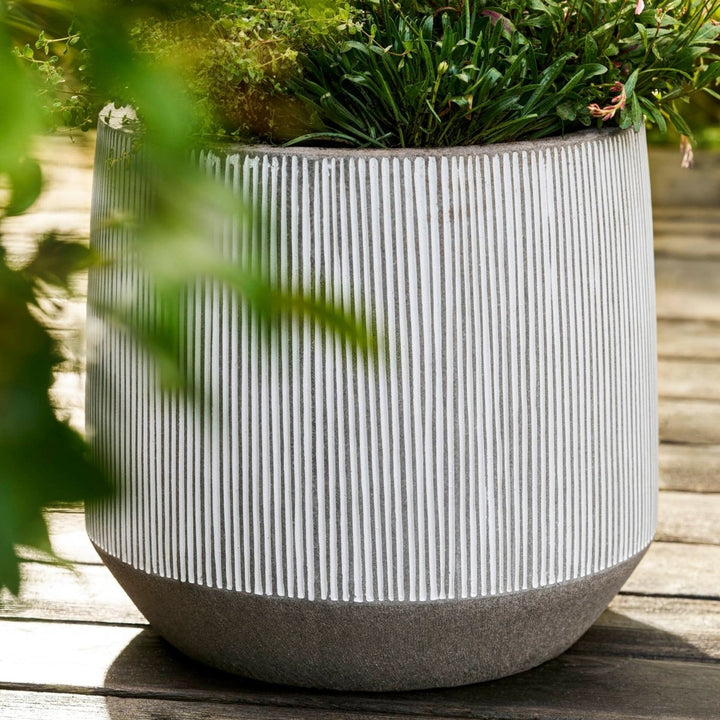 Winslowe Ficonstone White Stripe Planter3 - Duck Barn Interiors