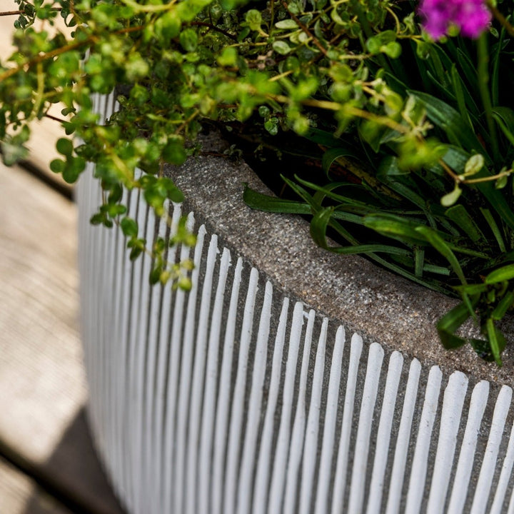 Winslowe Ficonstone White Stripe Planter6 - Duck Barn Interiors
