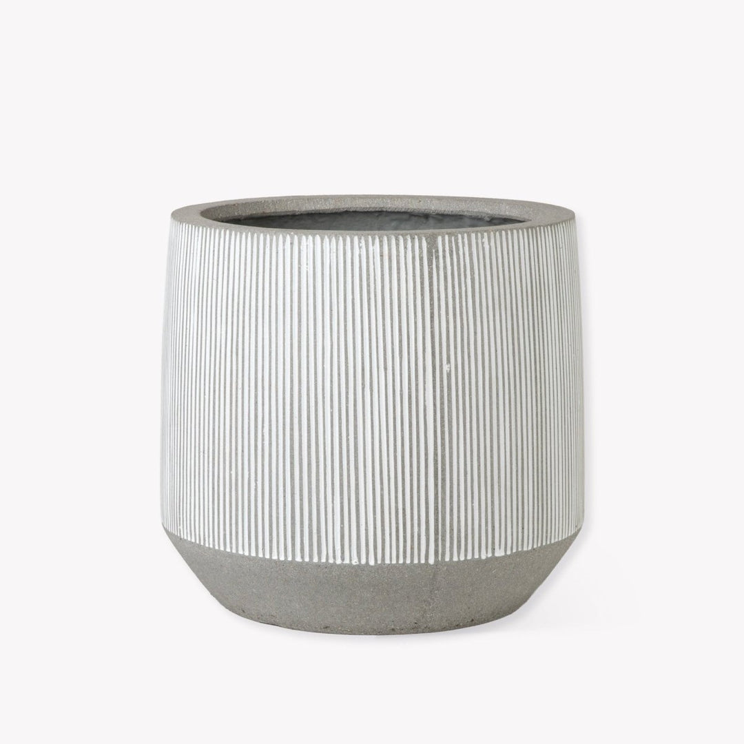 Winslowe Ficonstone White Stripe Planter4 - Duck Barn Interiors