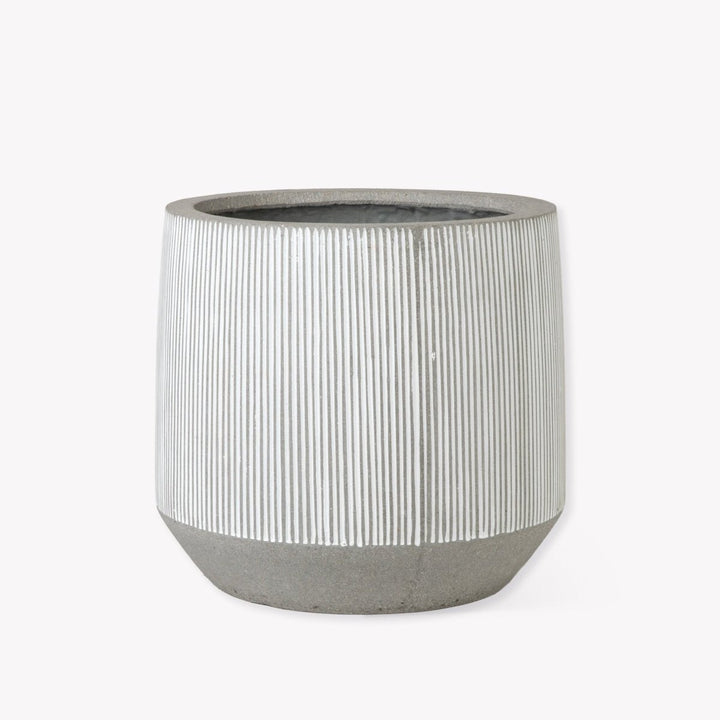 Winslowe Ficonstone White Stripe Planter4 - Duck Barn Interiors