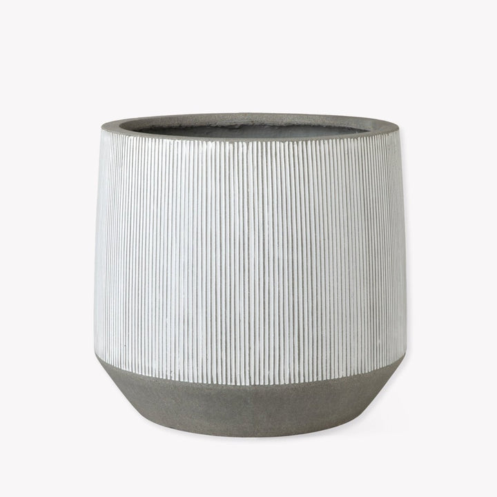 Winslowe Ficonstone White Stripe Planter5 - Duck Barn Interiors
