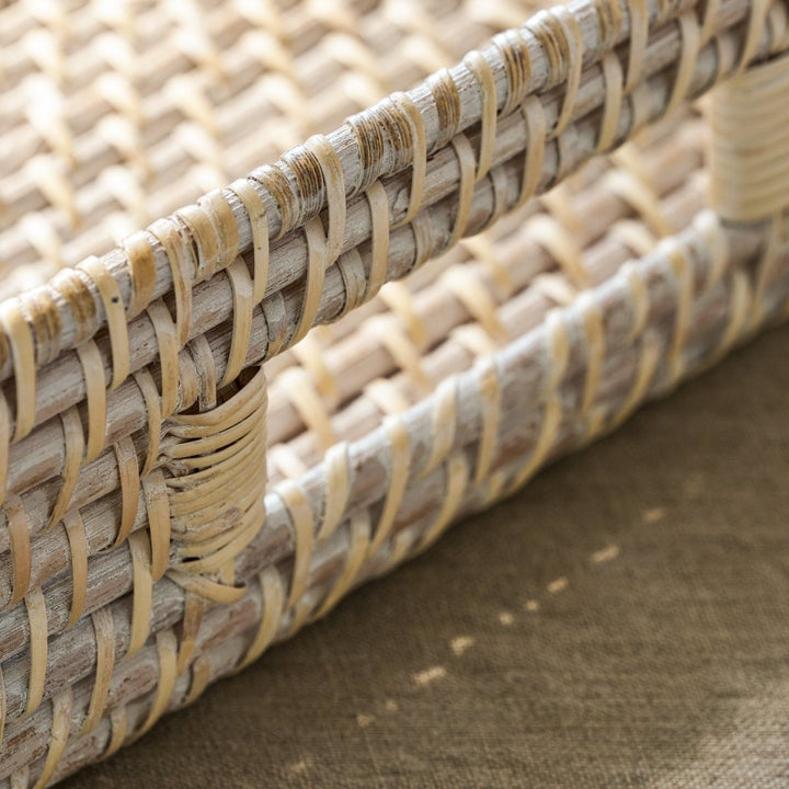Wittering Rattan Rectangle Rattan Trays - White (2 Sizes)5 - Duck Barn Interiors
