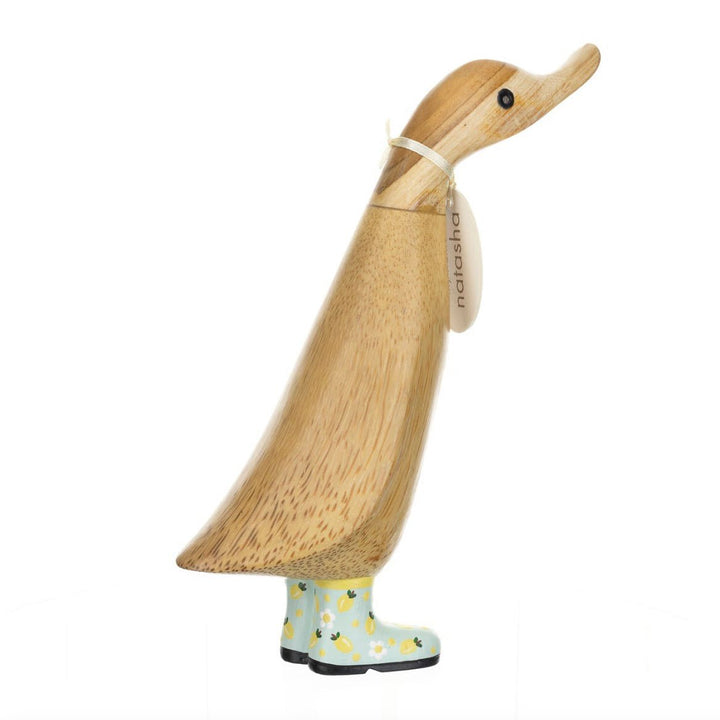 Wooden Duckling in Lemon Print Wellies9 - Duck Barn Interiors