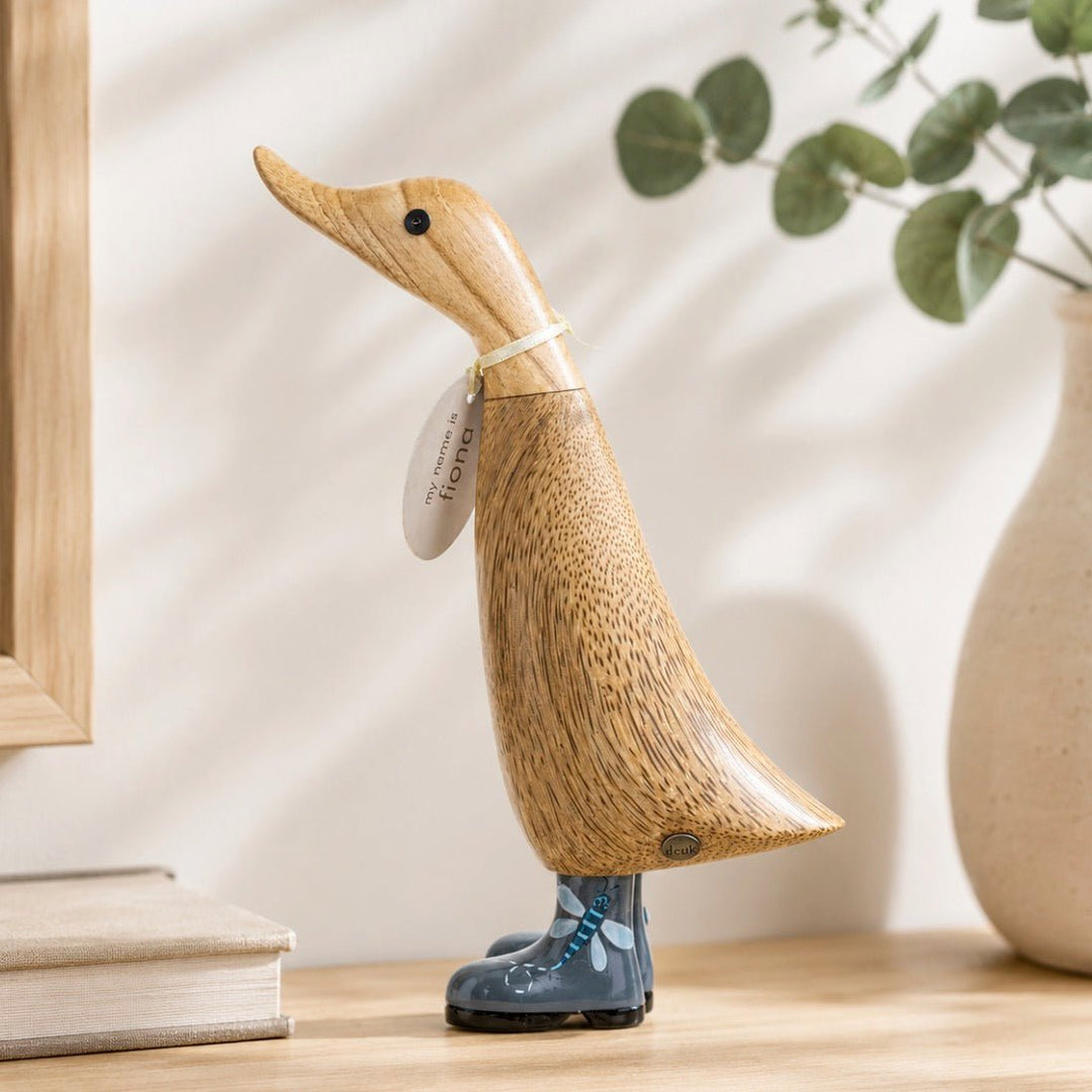 Wooden Duckling in Welly Boots - Dragonfly1 - Duck Barn Interiors