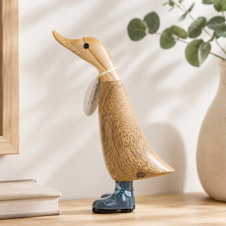 Wooden Duckling in Welly Boots - Dragonfly1 - Duck Barn Interiors