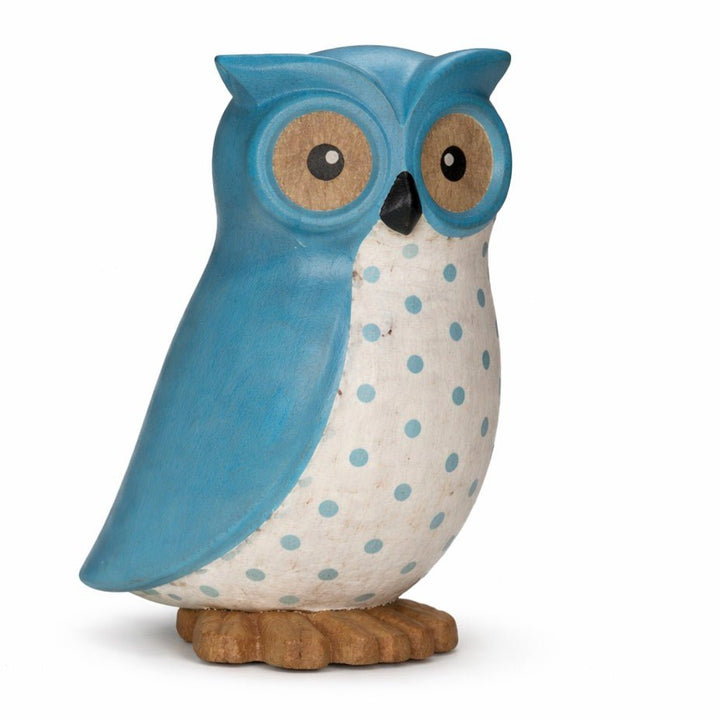 Wooden Owl - Blue1 - Duck Barn Interiors