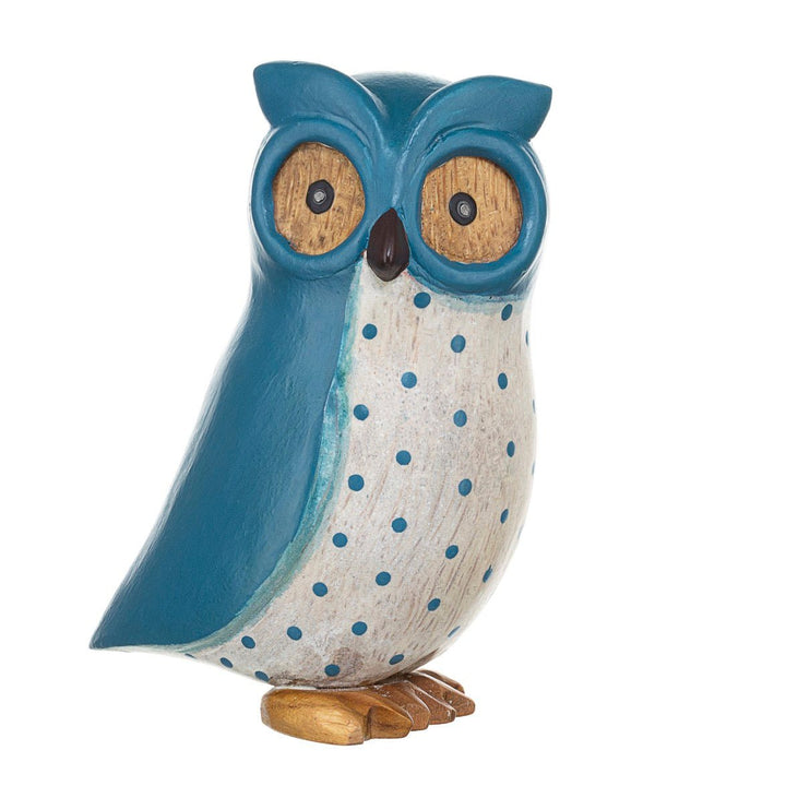 Wooden Owl - Blue3 - Duck Barn Interiors