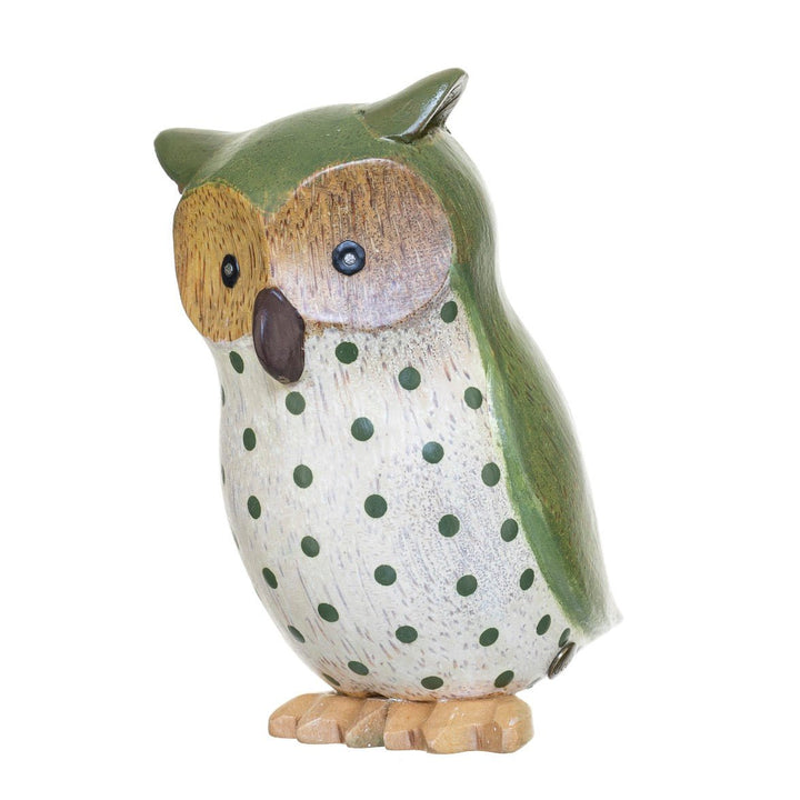 Wooden Owl - Green3 - Duck Barn Interiors