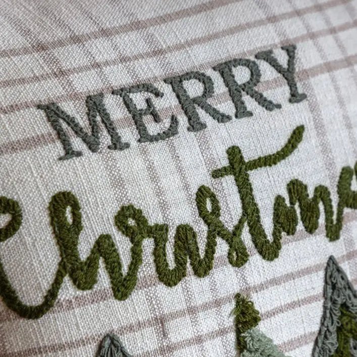 Woodland Merry Christmas Trees Cushion4 - Duck Barn Interiors