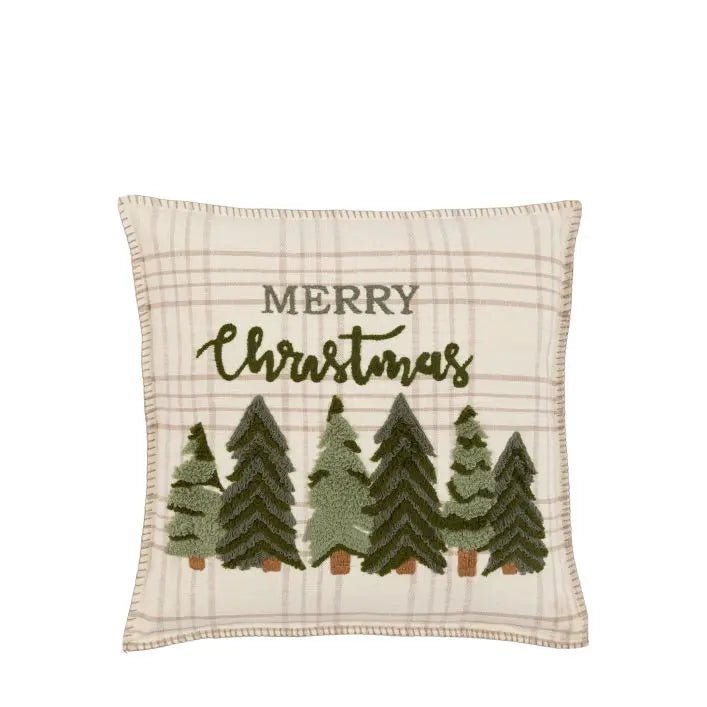 Woodland Merry Christmas Trees Cushion2 - Duck Barn Interiors