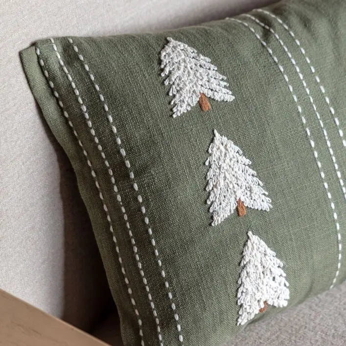 Woodland Tree Embroidered Cushion3 - Duck Barn Interiors