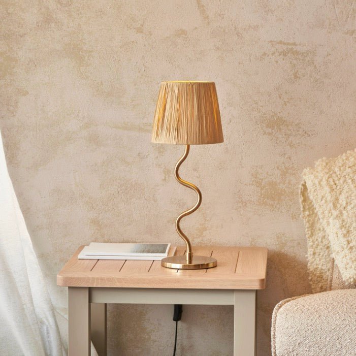 Wriggle Table Lamp - Brushed Aged Brass1 - Duck Barn Interiors