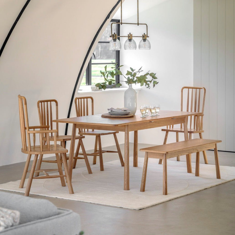 Wycombe Rectangle Extending Dining Table - Oak1 - Duck Barn Interiors