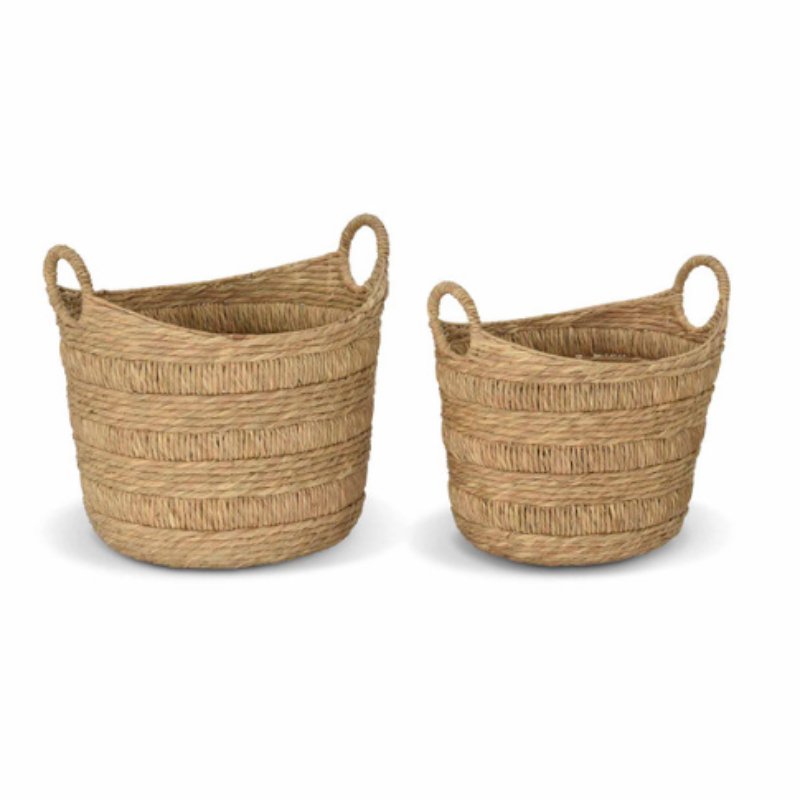 Bilberry Woven Oval Baskets - Set of 2 Sizes - Duck Barn Interiors