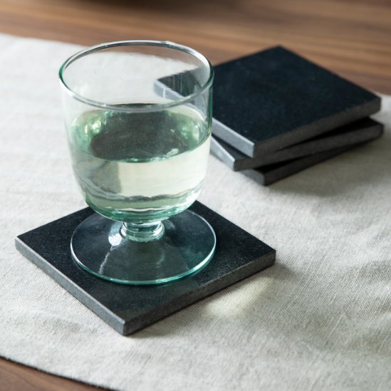 Black Marble Square Coasters (Set of 4) - Duck Barn Interiors