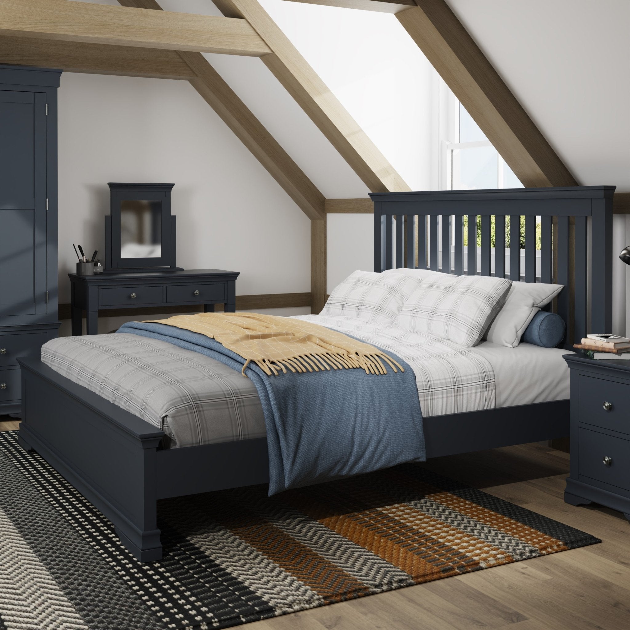 Boxgrove Midnight Grey Super Kingsize Bed Frame 6ft - Duck Barn Interiors