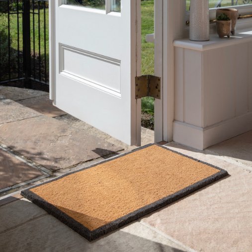 Charcoal Border Doormat (2 sizes) - Duck Barn Interiors
