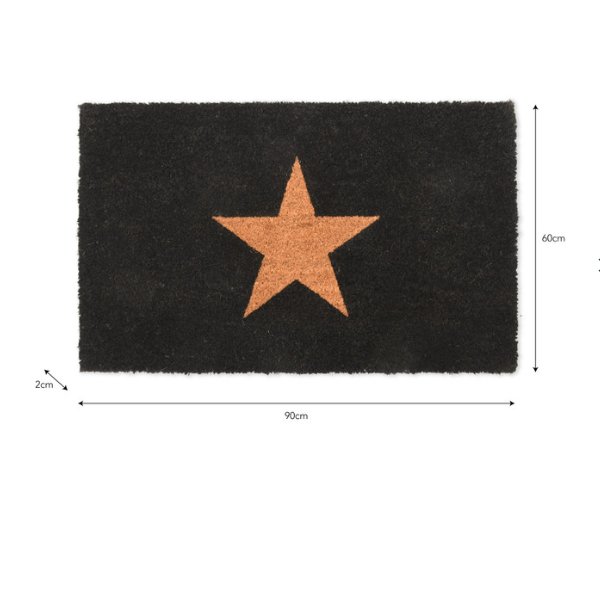 Charcoal Star Doormat (2 sizes) - Duck Barn Interiors