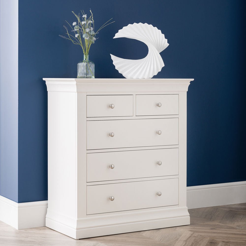 Clermont 2 Over 3 Chest of Drawers - White - Duck Barn Interiors