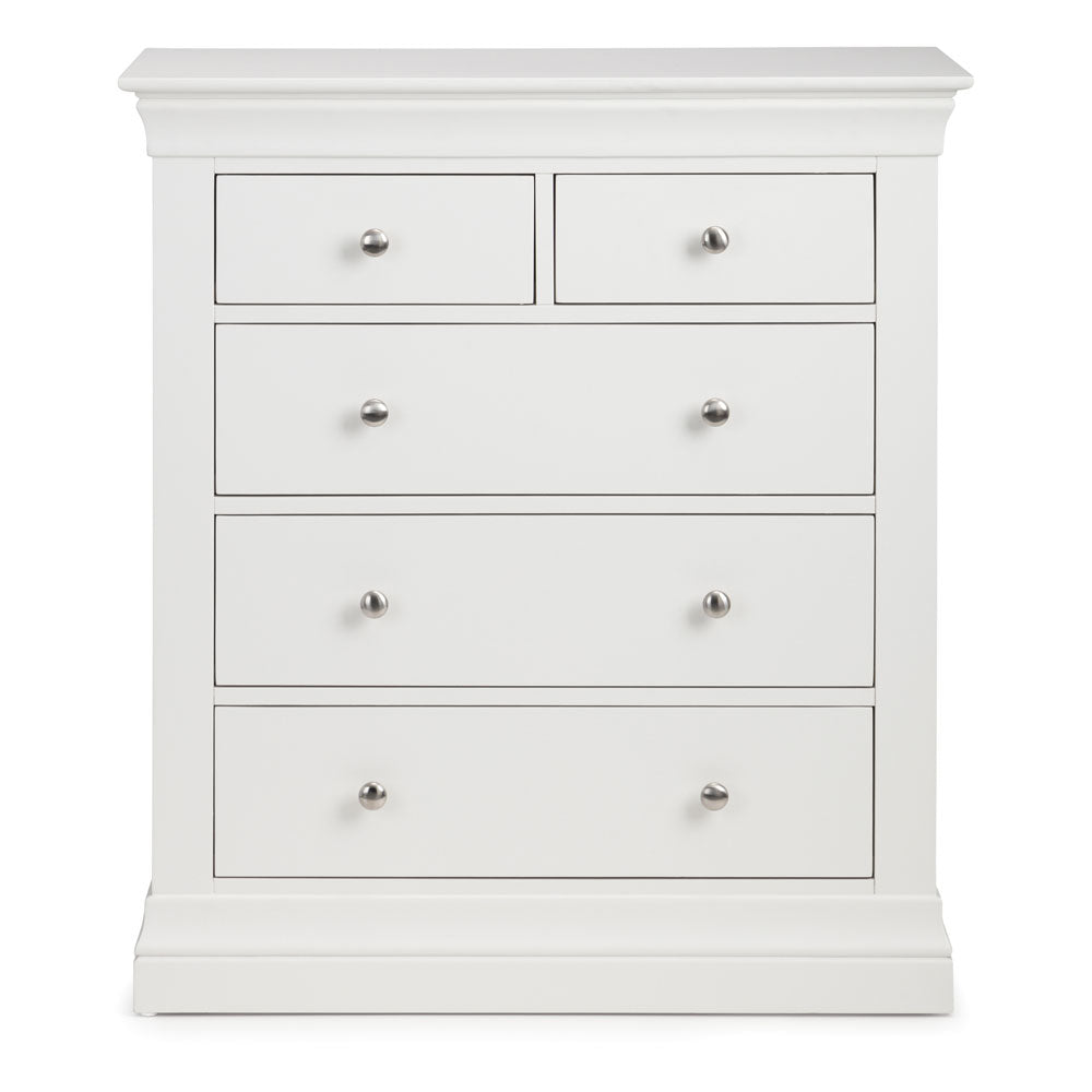 Clermont 2 Over 3 Chest of Drawers - White3 - Duck Barn Interiors