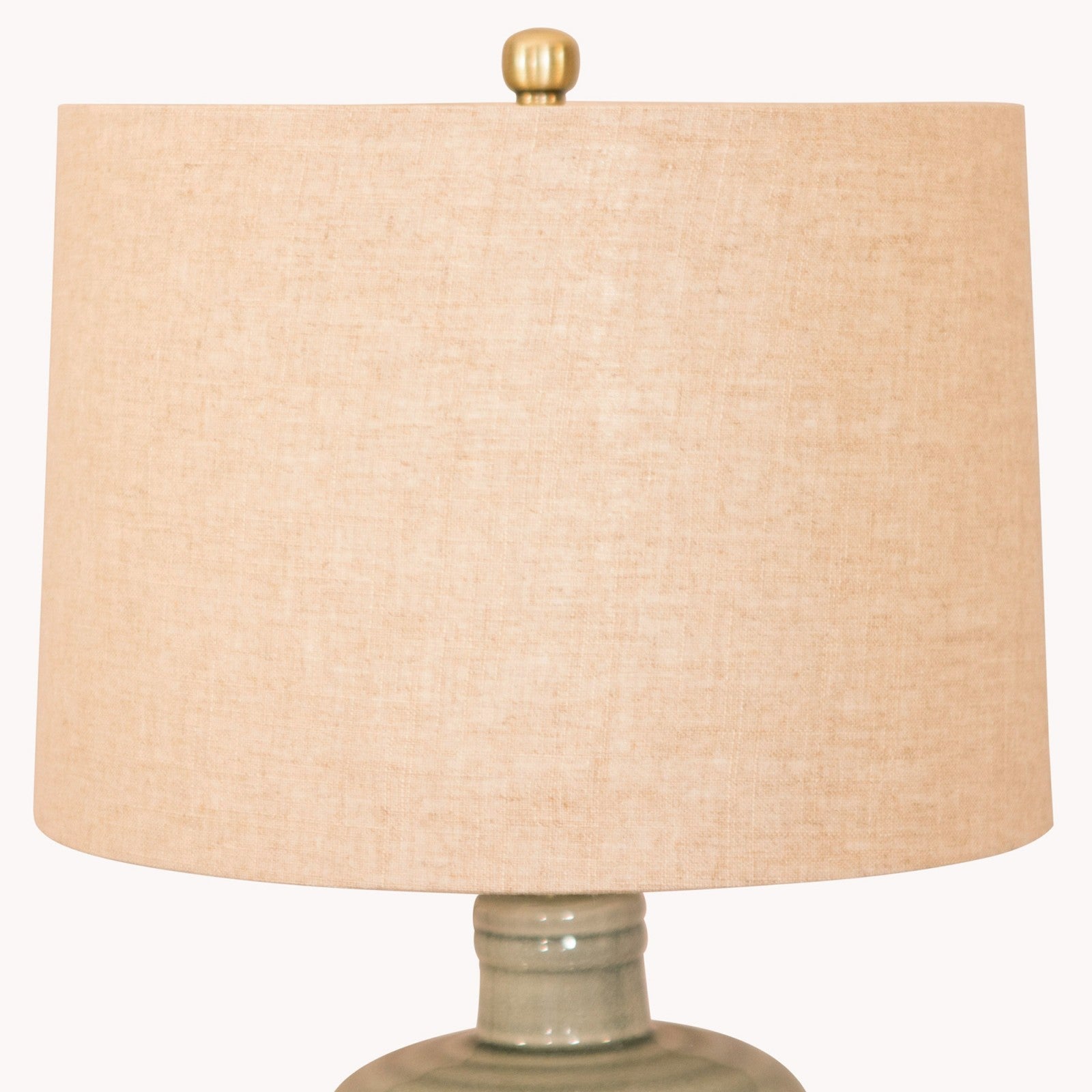 Clifton Glazed Ceramic Table Lamp with Natural Linen Shade - Duck Barn Interiors