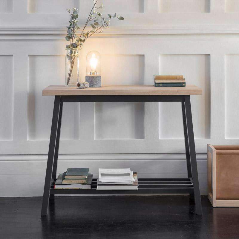 Clockhouse Console Table in Carbon - Oak & Beech - Duck Barn Interiors