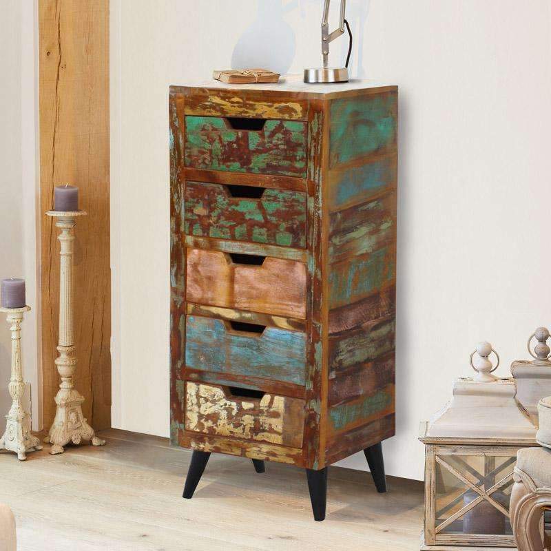 Coastal Chic Tallboy with Five Drawers - Duck Barn Interiors