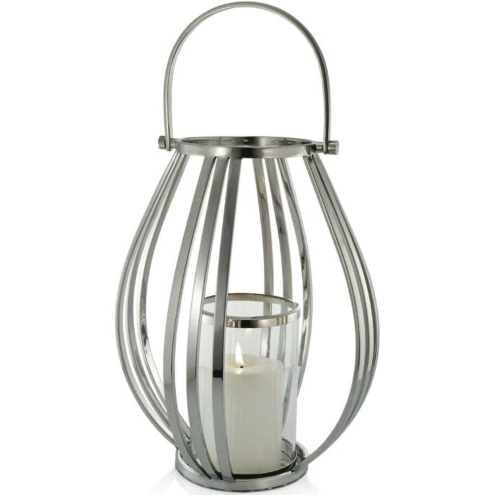 Curved Stainless Steel Lantern - Duck Barn Interiors