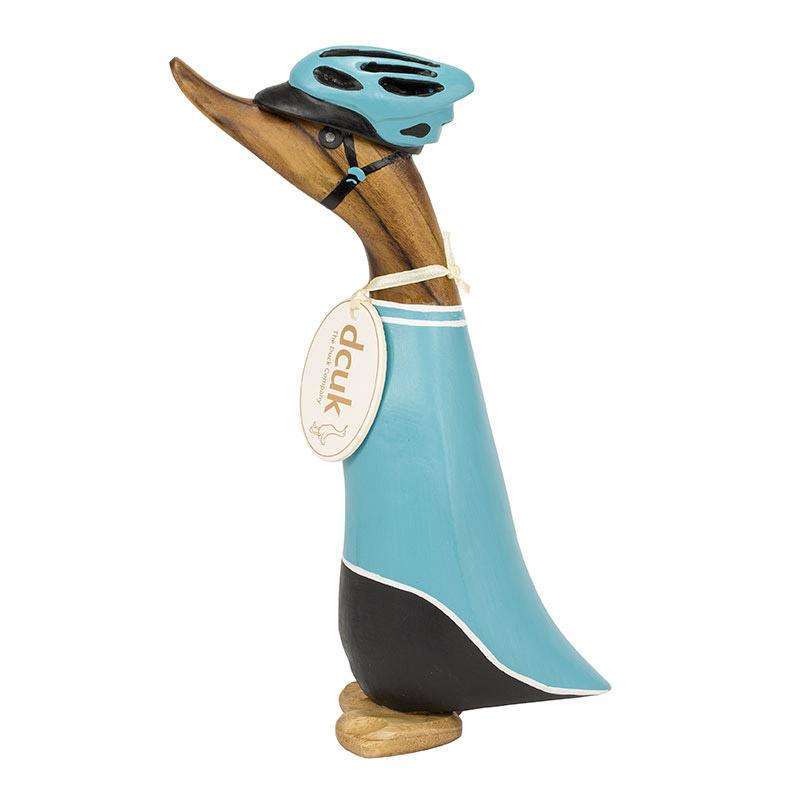 Cyclist Wooden Duckling in Turquoise Jersey - Duck Barn Interiors
