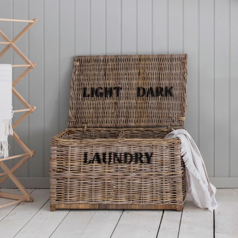 Dark and Lights Laundry Chest - Rattan - Duck Barn Interiors