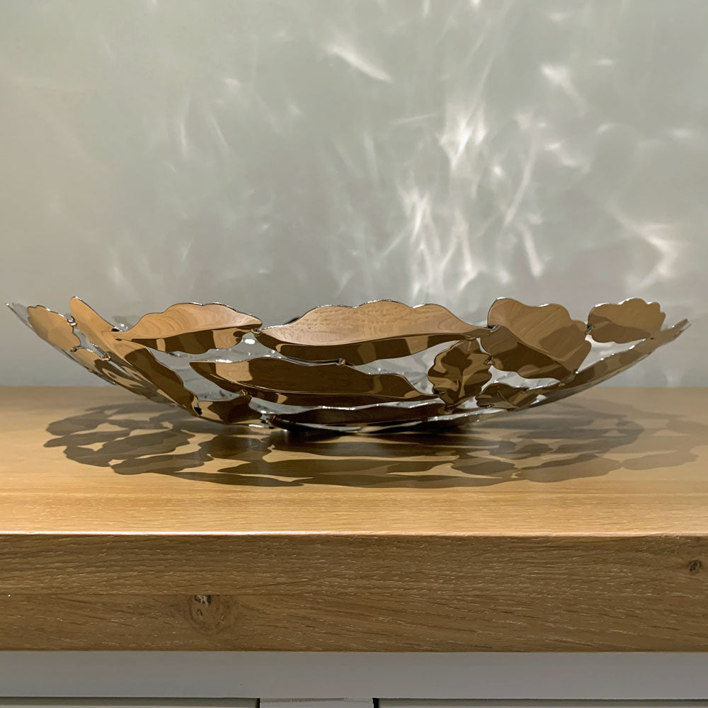Decorative Stainless Steel Bay Leaf Platter - Large - Duck Barn Interiors