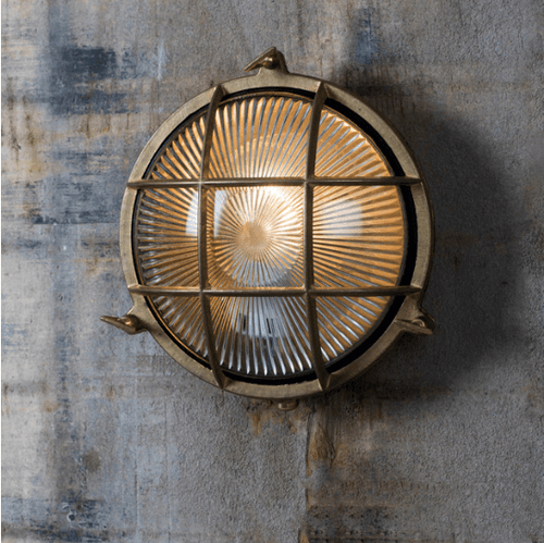 Devonport Round Bulk Head Light - Brass