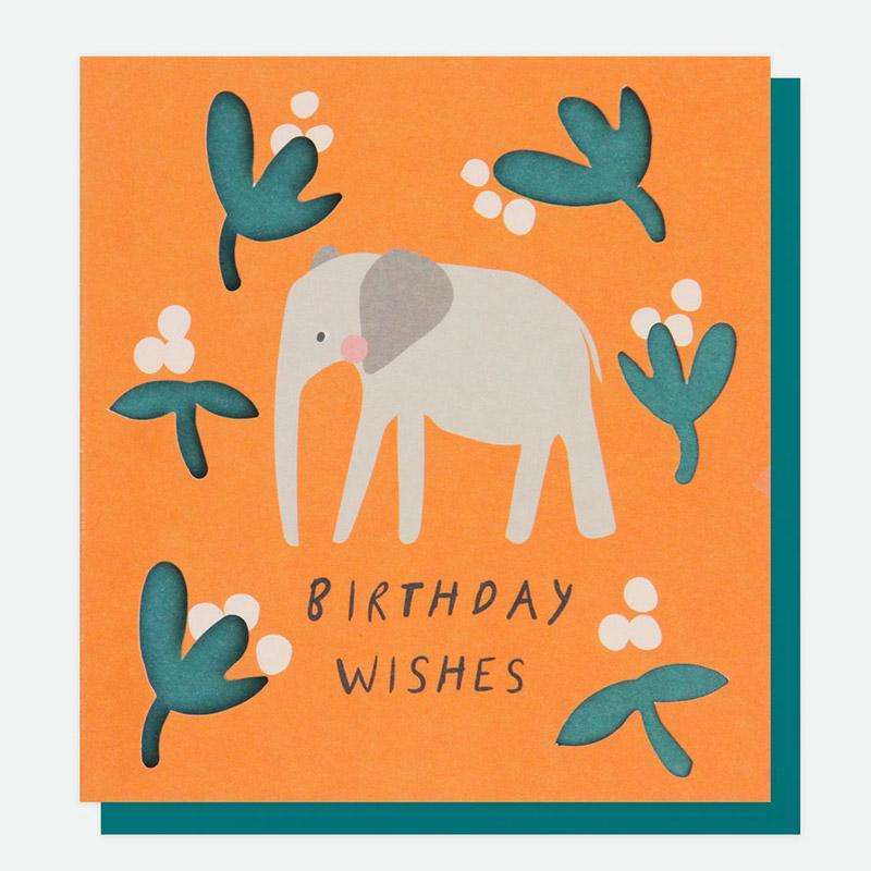 Elephant Cut Out Birthday Card - Duck Barn Interiors