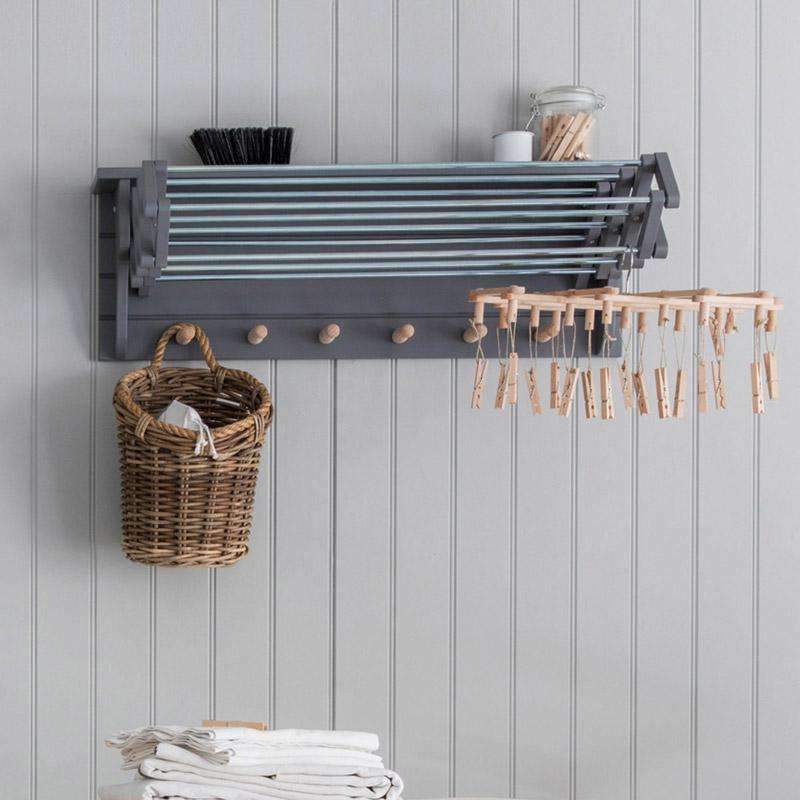 Extending Clothes Dryer in Charcoal - Birch - Duck Barn Interiors