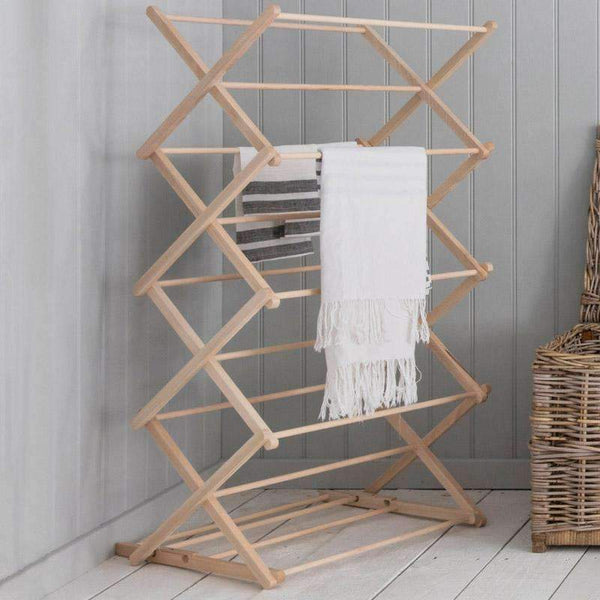 Folding Wooden Clothes Horse Beech – Duck Barn Interiors