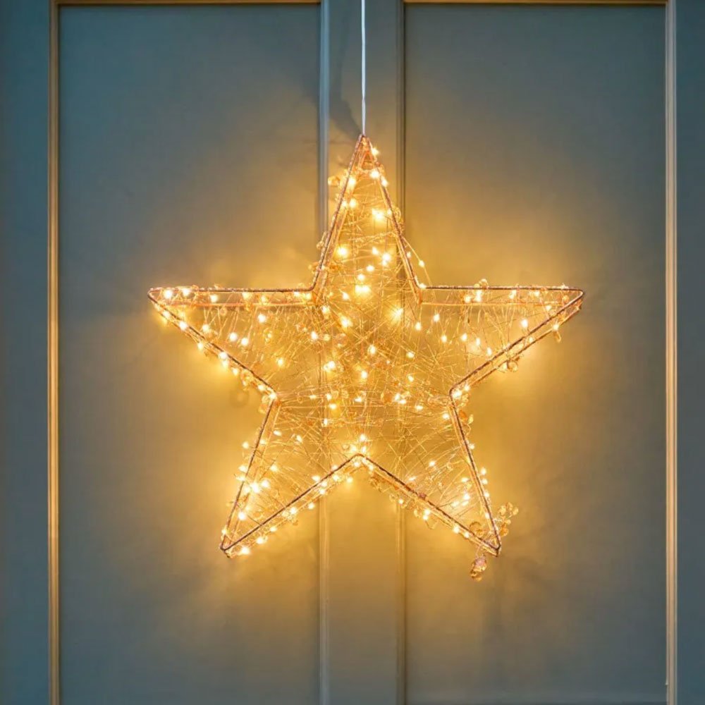 Galaxy Copper Hanging Star 50cm with Warm White LEDs - Mains Powered - Duck Barn Interiors