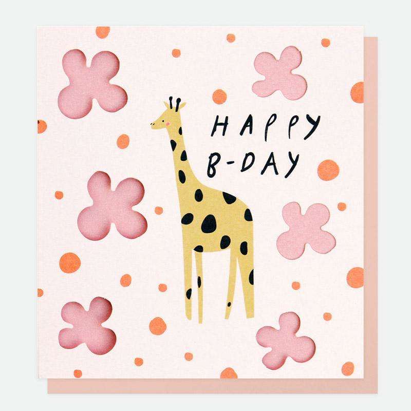 Giraffe Cut Out Birthday Card - Duck Barn Interiors