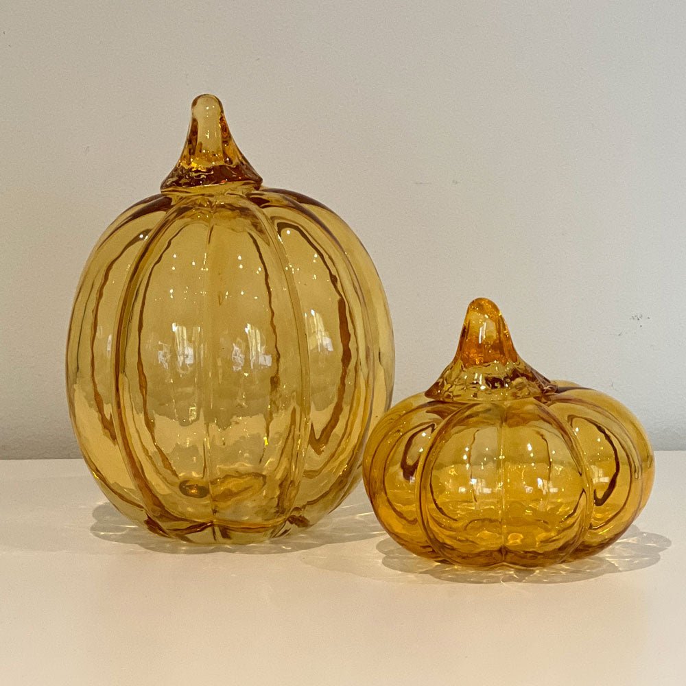 Glass Pumpkins - Honey (2 Sizes) - Duck Barn Interiors