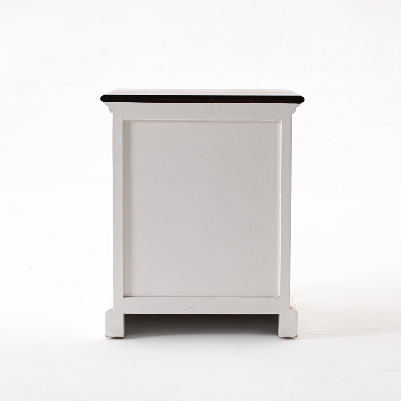 Halifax Accent White Painted Bedside Table with Shelves - Duck Barn Interiors
