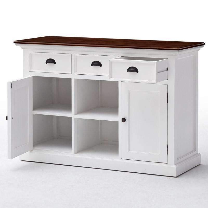 Halifax Accent White Painted Buffet Sideboard with Rattan Baskets - Duck Barn Interiors