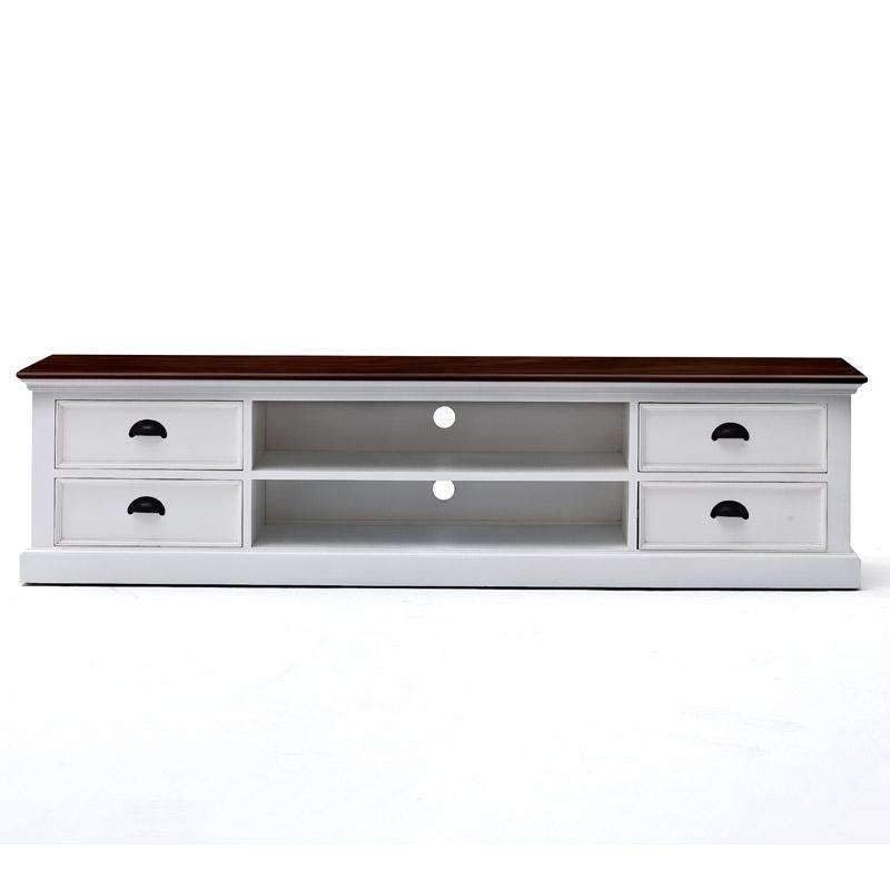 Halifax Accent White Painted TV Unit with 4 Drawers - Duck Barn Interiors