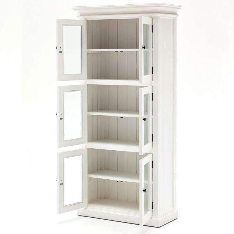 Halifax White Painted 3 Level Pantry Display Cabinet - Duck Barn Interiors