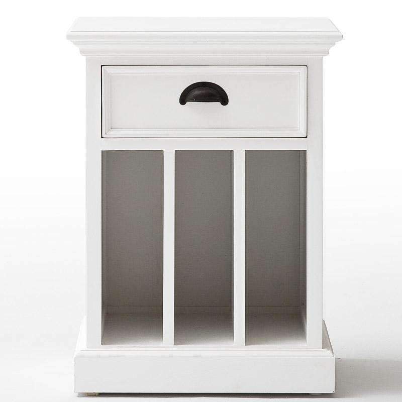 Halifax White Painted Bedside Table with Dividers - Duck Barn Interiors