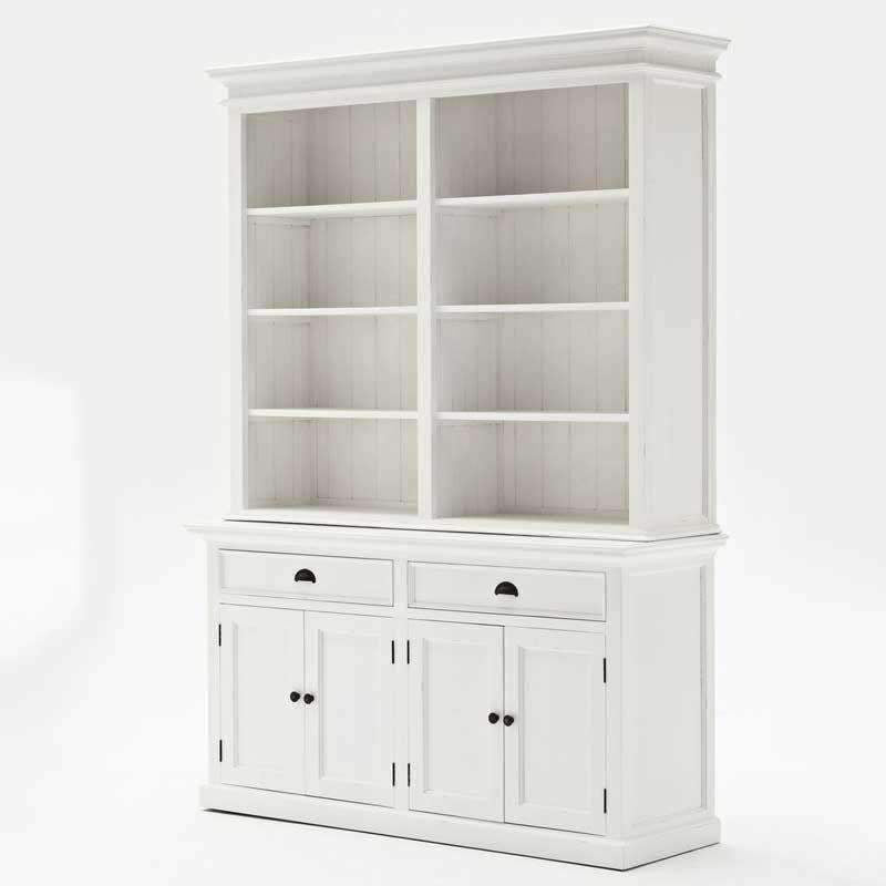 Halifax White Painted Bookcase & Cupboard Unit - Duck Barn Interiors