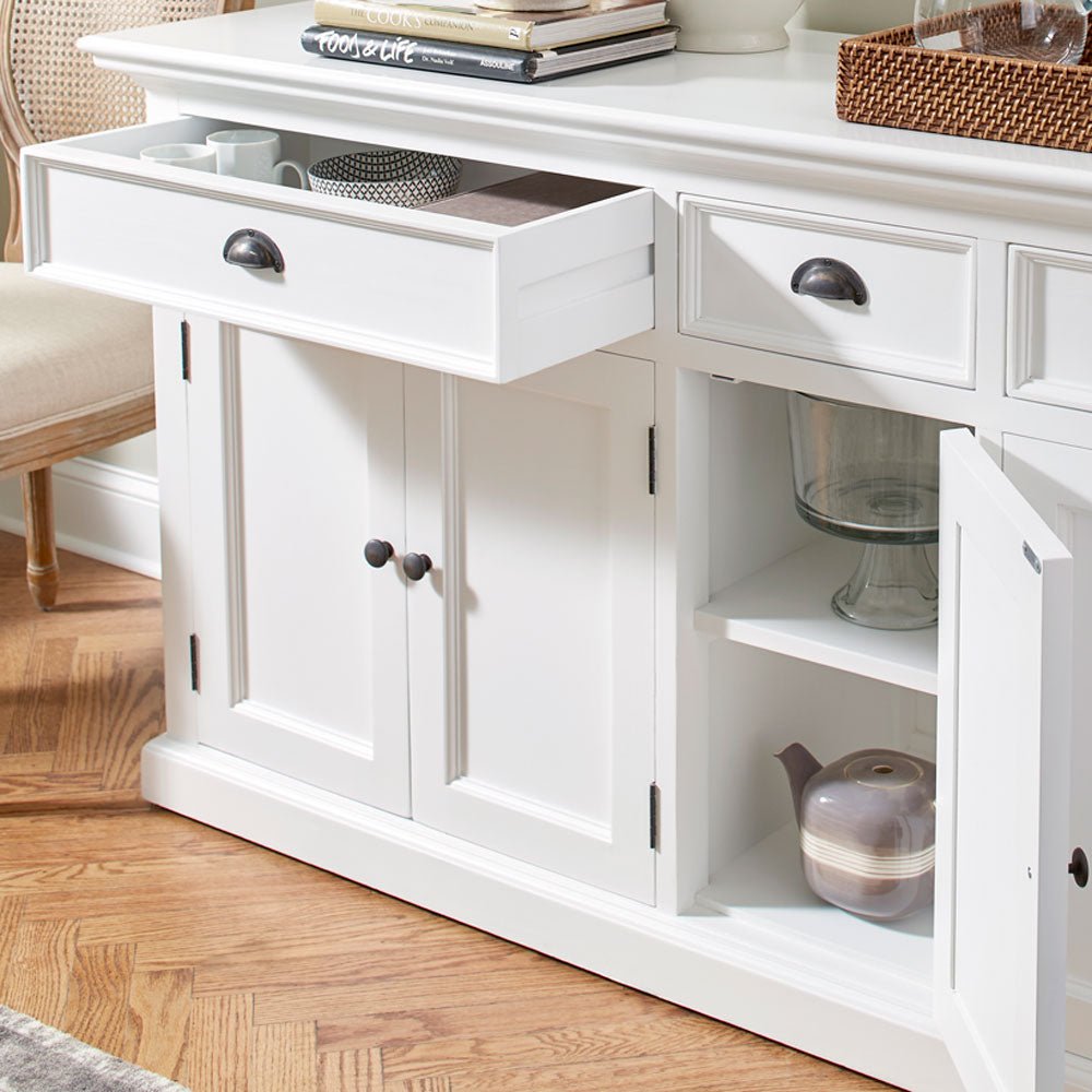 Halifax White Painted Buffet with 5 Doors & 3 Drawers - Duck Barn Interiors