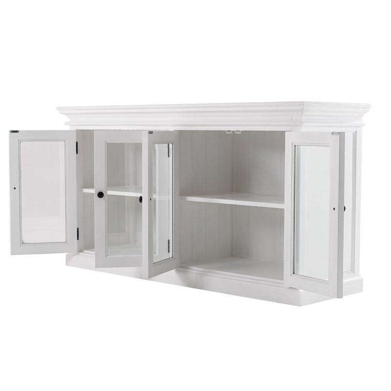 Halifax White Painted Display Buffet with 4 Glass Doors - Duck Barn Interiors