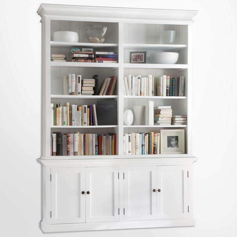 Halifax White Painted Double Bay Hutch Display Unit - Duck Barn Interiors