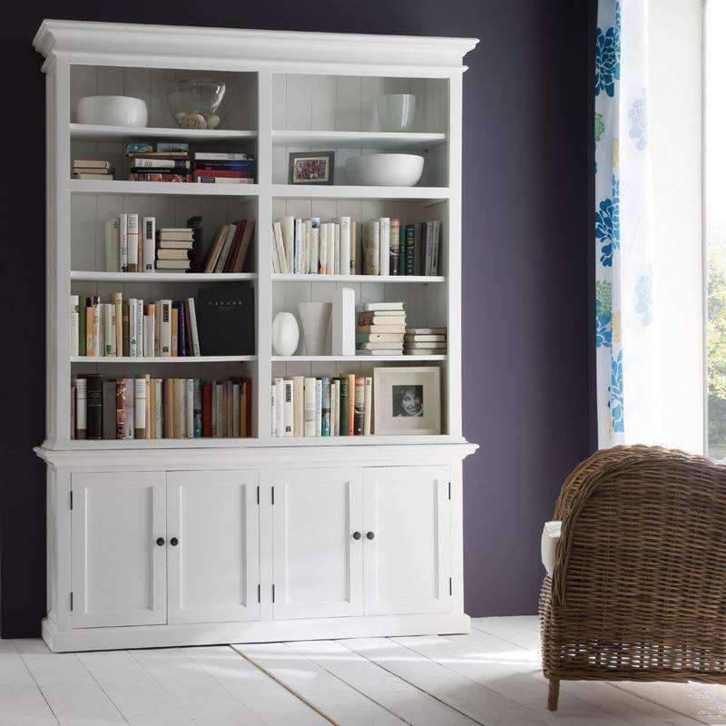 Halifax White Painted Double Bay Hutch Display Unit - Duck Barn Interiors