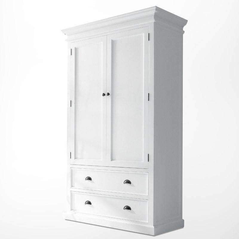 Halifax White Painted Double Wardrobe With Drawers - Duck Barn Interiors